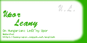 upor leany business card